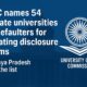 “UGC names 54 private universities as defaulters for violating disclosure norms — Madhya Pradesh tops the list”