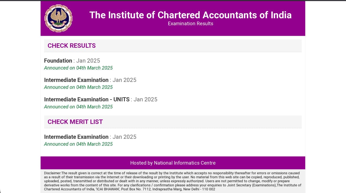 CA FINAL RESULT 2025