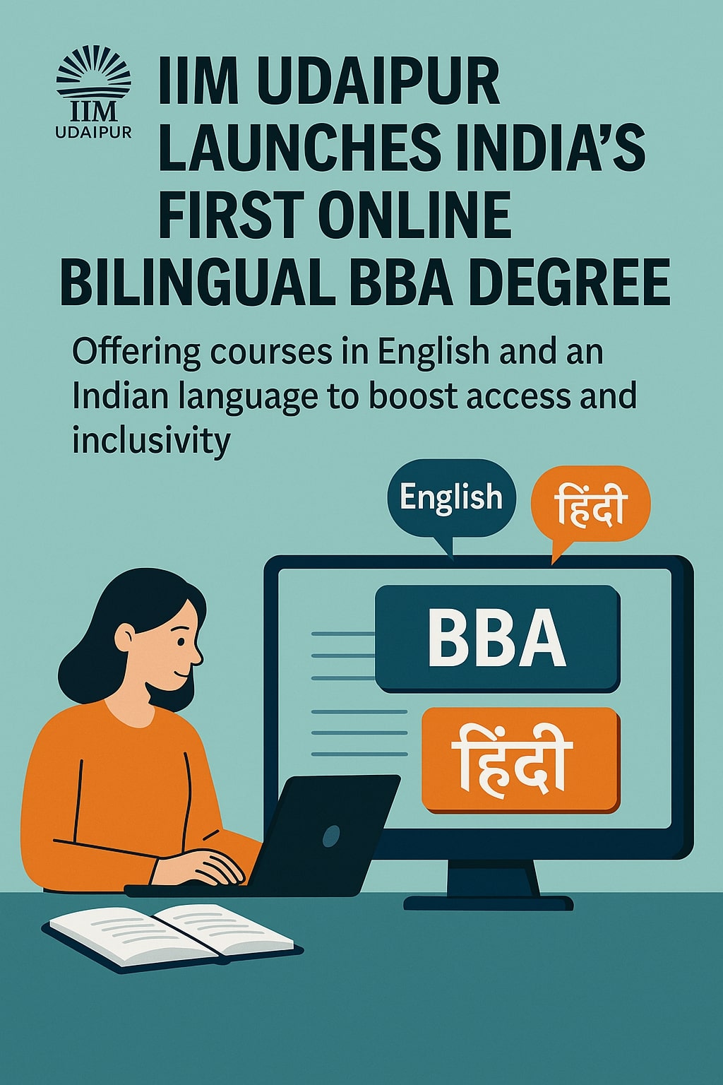 IIM Udaipur introduces India’s first online bilingual BBA degree to promote inclusive and accessible management education in English and Hindi.