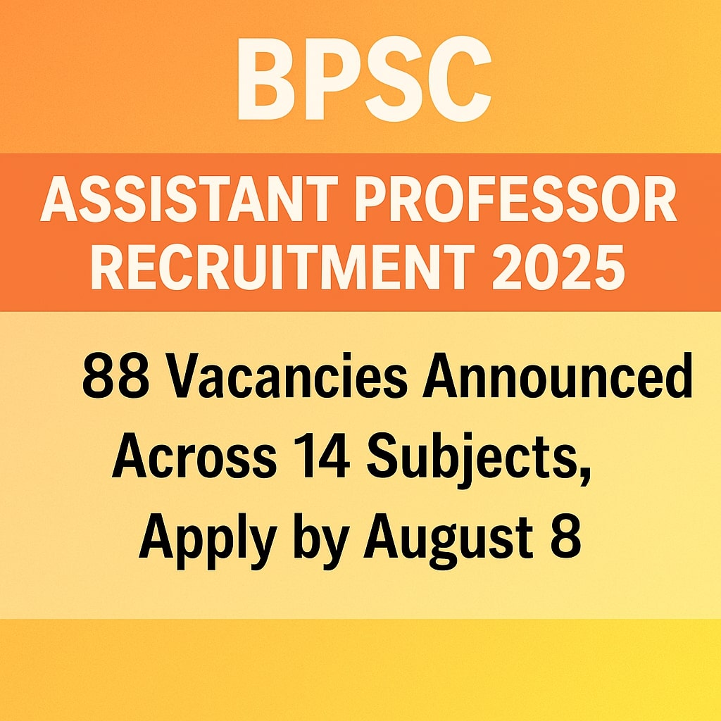 Bihar Assistant Professor Recruitment 2025