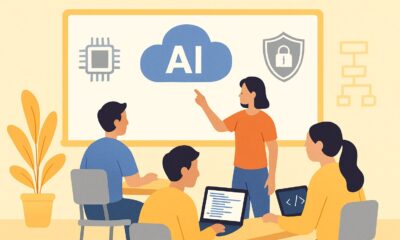 Students explore AI, coding, and cybersecurity in a dynamic classroom setting, reflecting NEP 2025’s focus on tech-integrated, future-ready education.