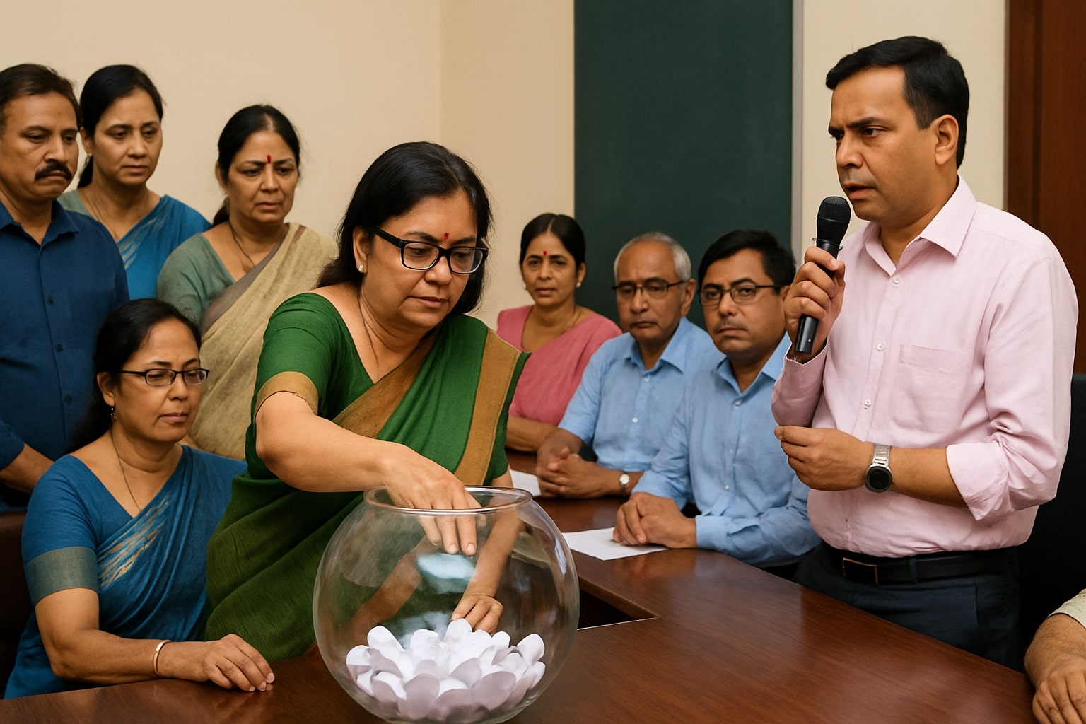 Officials oversee the lottery-based selection of principals for Patliputra University colleges during a formal appointment process.(AI representation)