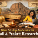 Students engage in research on Pali and Prakrit languages, surrounded by ancient manuscripts and historical relics, highlighting Bihar’s new academies for linguistic scholarship. (visual representation)