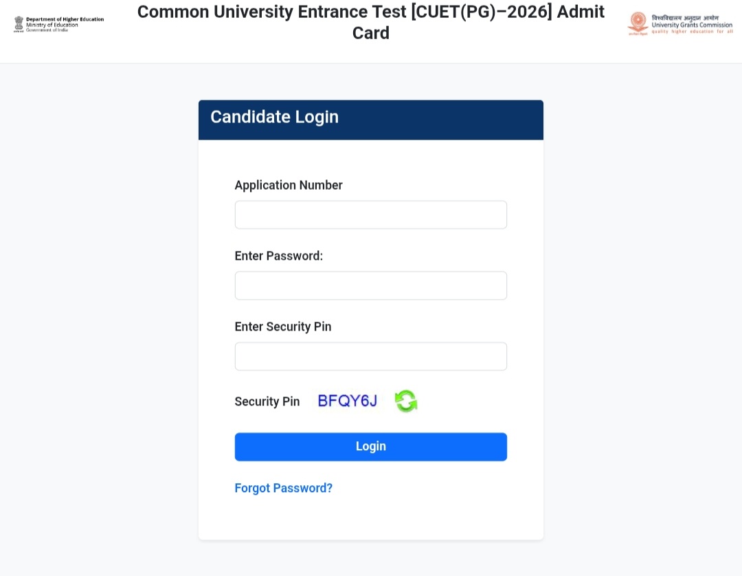 The official NTA portal interface for NCET 2026, where thousands of aspirants are currently securing their hall tickets.