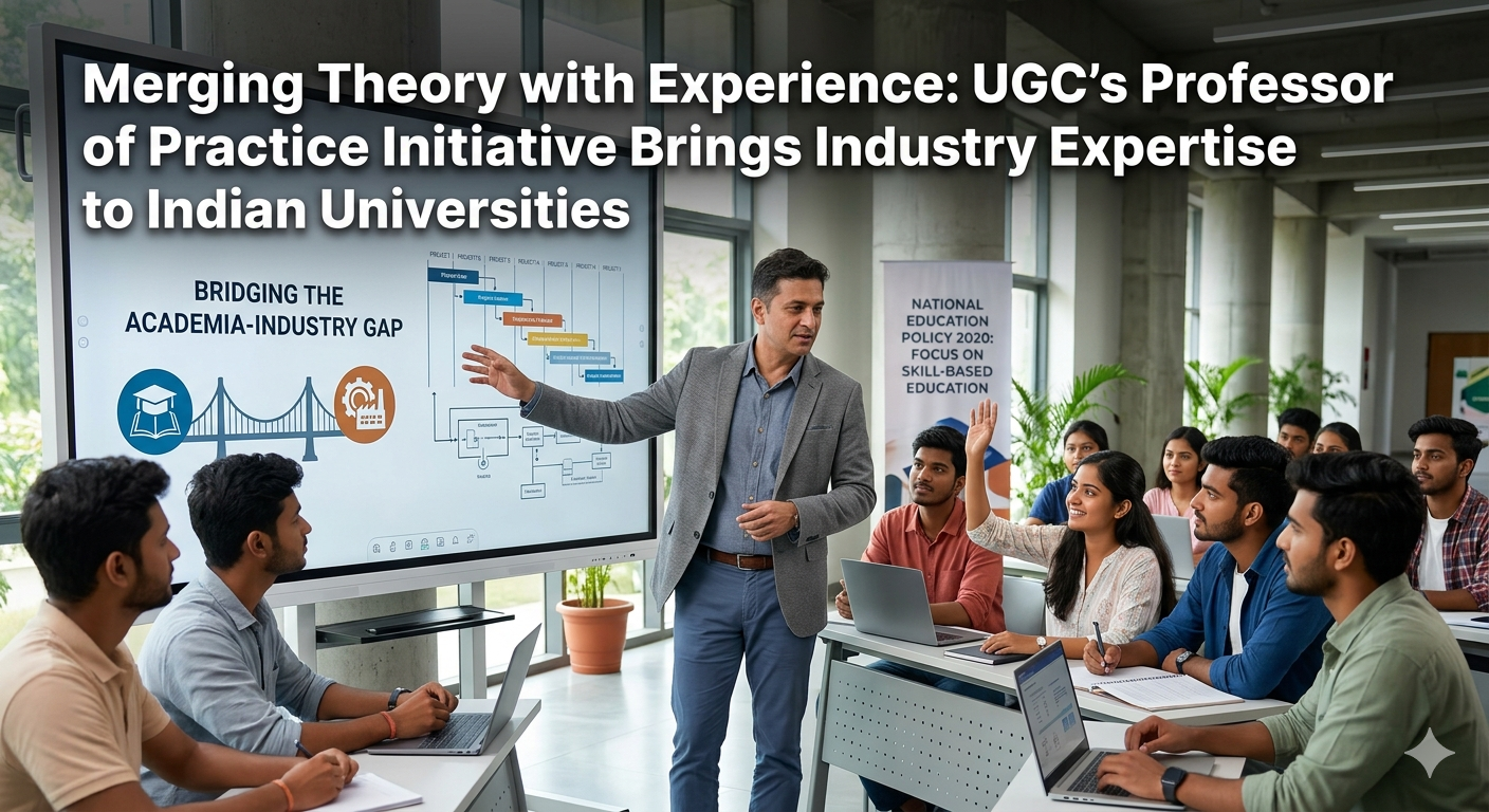 A dynamic exchange of knowledge: An experienced industry professional, engaged as a UGC Professor of Practice, bridges the gap between theoretical learning and real-world application for a classroom of eager university students.